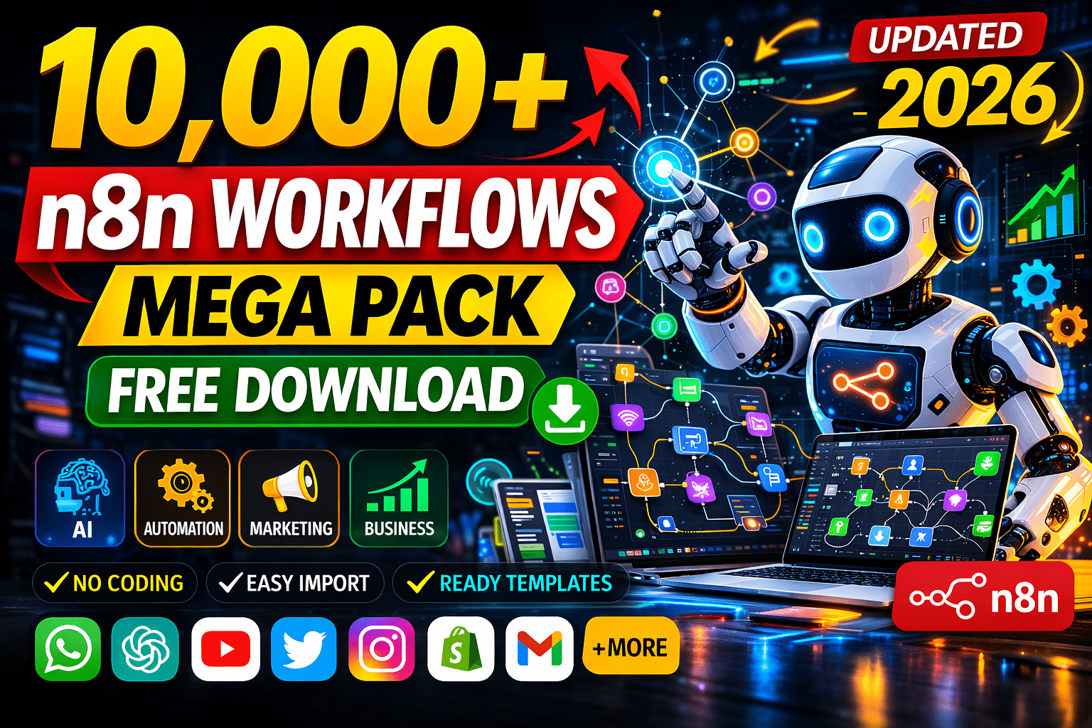 10000+ n8n Workflows Mega Pack